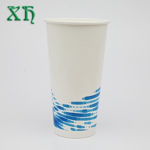 22oz двойни PE водоустойчиви рециклируеми хартиени чаши за вода с хартия на едро